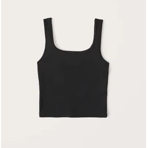 Abercrombie 90s Seamless Rib Squareneck Tank Black XS